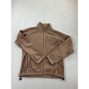 Columbia Jacket Womens Small Brown Fleece Full Zip Drawcord Hem Outdoor Hiking